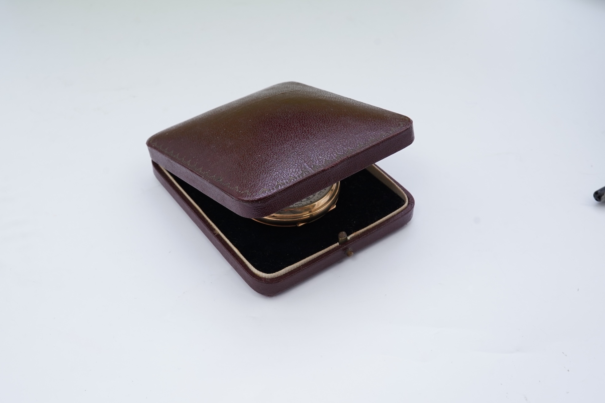 A George V 9ct gold J. W. Benson open faced keyless pocket watch